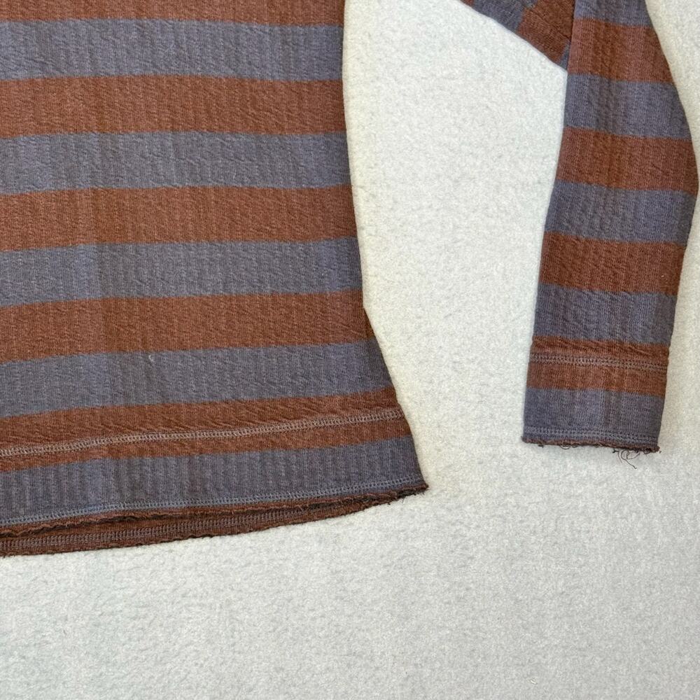 prAna Women's Ivona Blue & Brown Cowel Neck Striped Pullover Organic Cotton - M - Picture 5 of 8